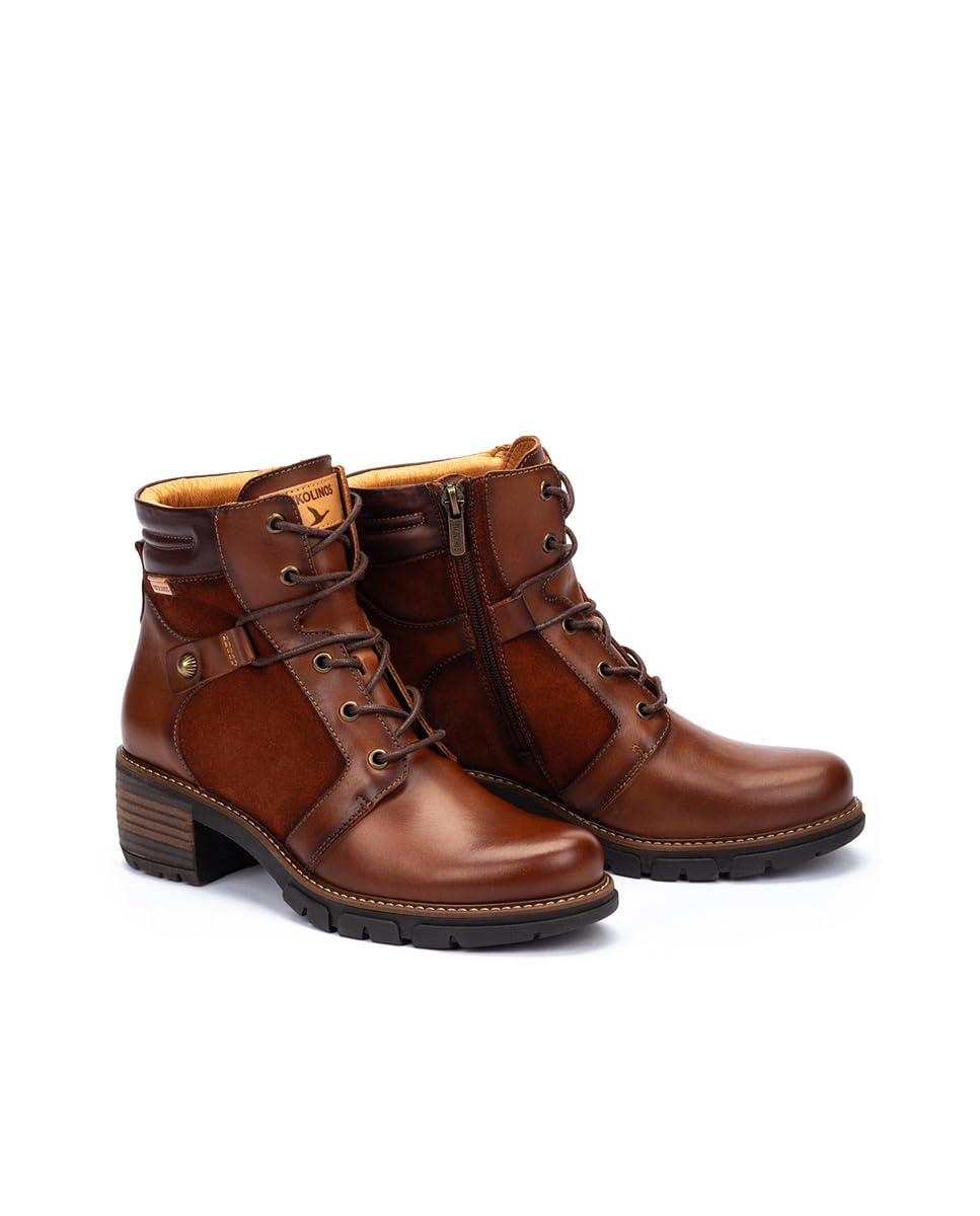 Pikolinos Leather High Heel Ankle Boots Women Cuero