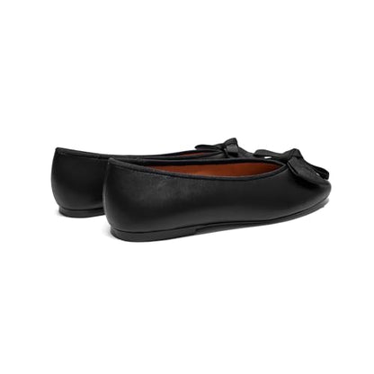 Women's Genuine Leather Round Toe Ballet Flats Dress Shoes