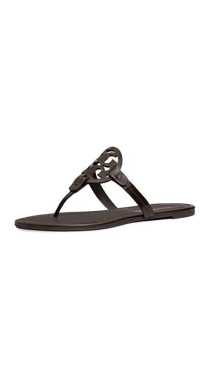 Women's Miller Leather Flat Sandals Slip-On Shoes