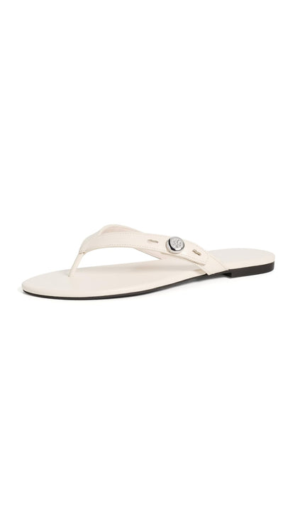 Women's Romy Leather Flip Flops Flat Sandals