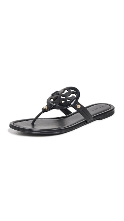 Women's Miller Leather Flat Sandals Slip-On Shoes