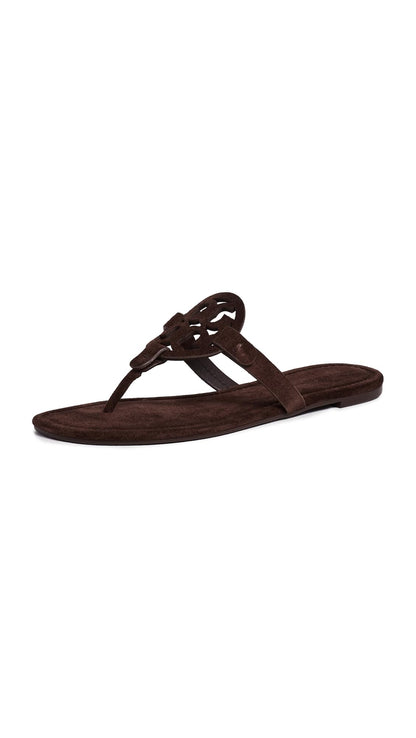 Women's Miller Leather Flat Sandals Slip-On Shoes