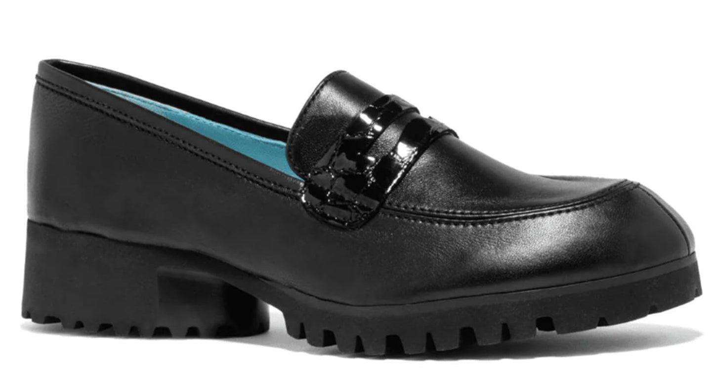 Women's Meicoo Black Nappa Leather Ballet Flats Slip-On Shoes
