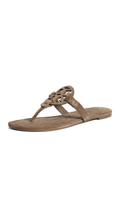 Women's Miller Leather Flat Sandals Slip-On Shoes