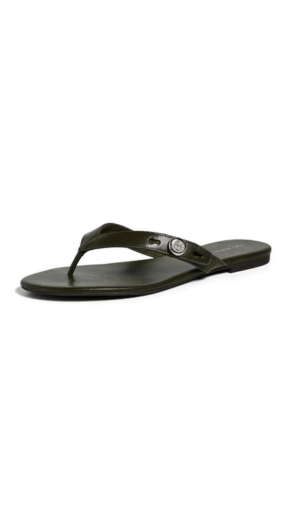 Women's Romy Leather Flip Flops Flat Sandals