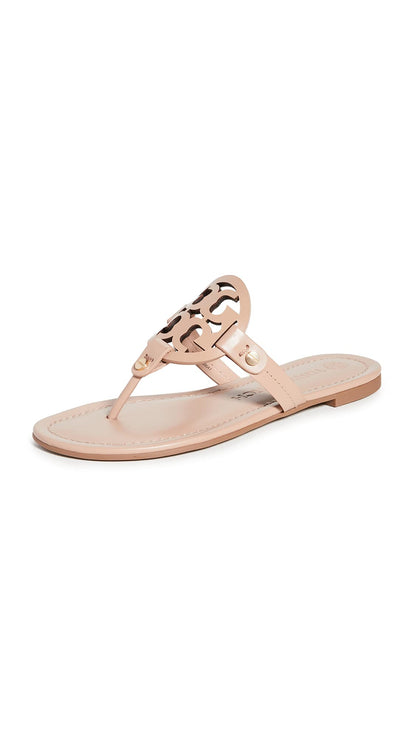 Women's Miller Leather Flat Sandals Slip-On Shoes