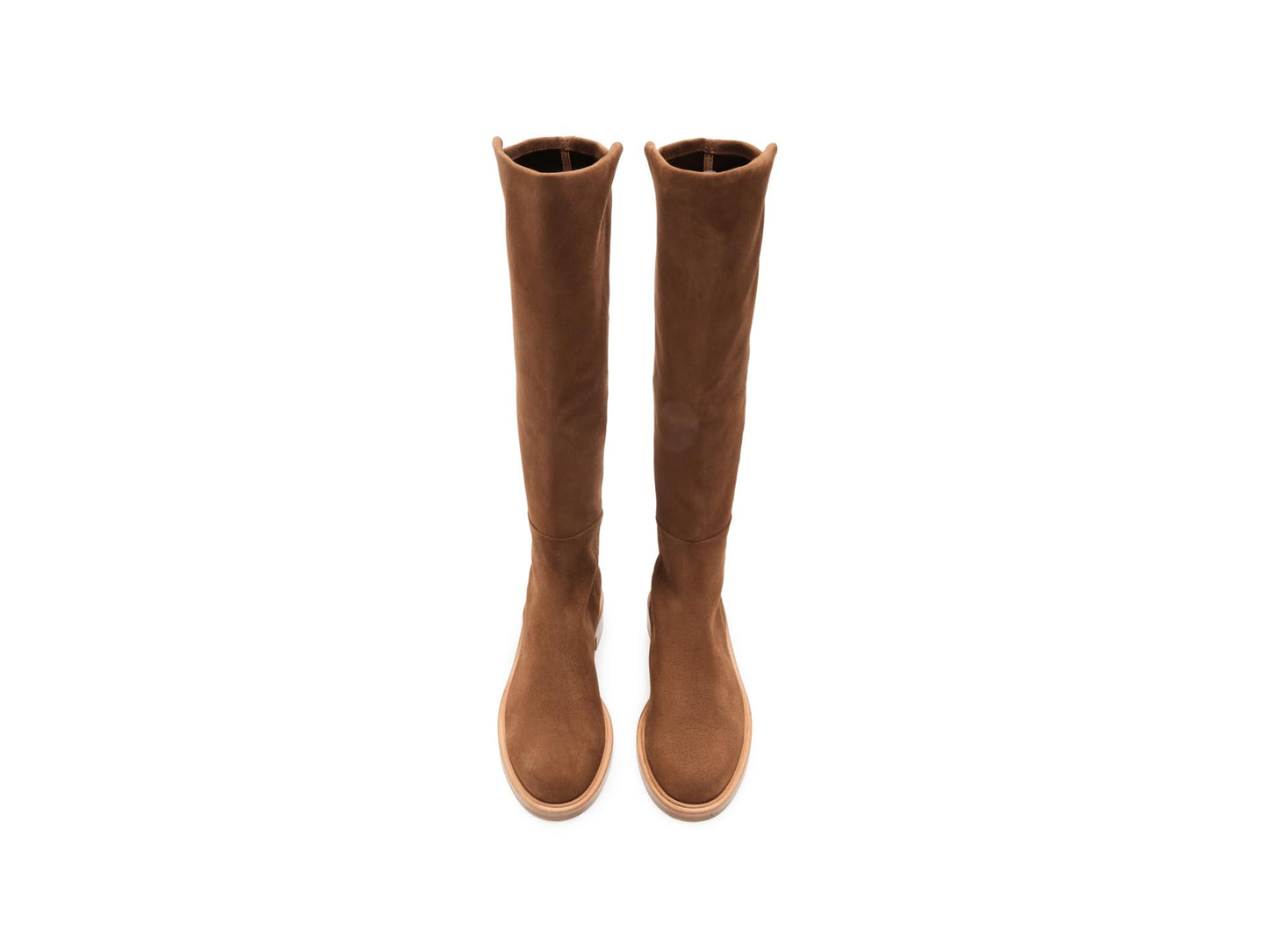 Stretch Knee High Leather Boots Women Block Heel
