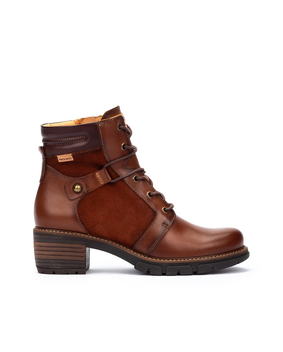 Pikolinos Leather High Heel Ankle Boots Women Cuero