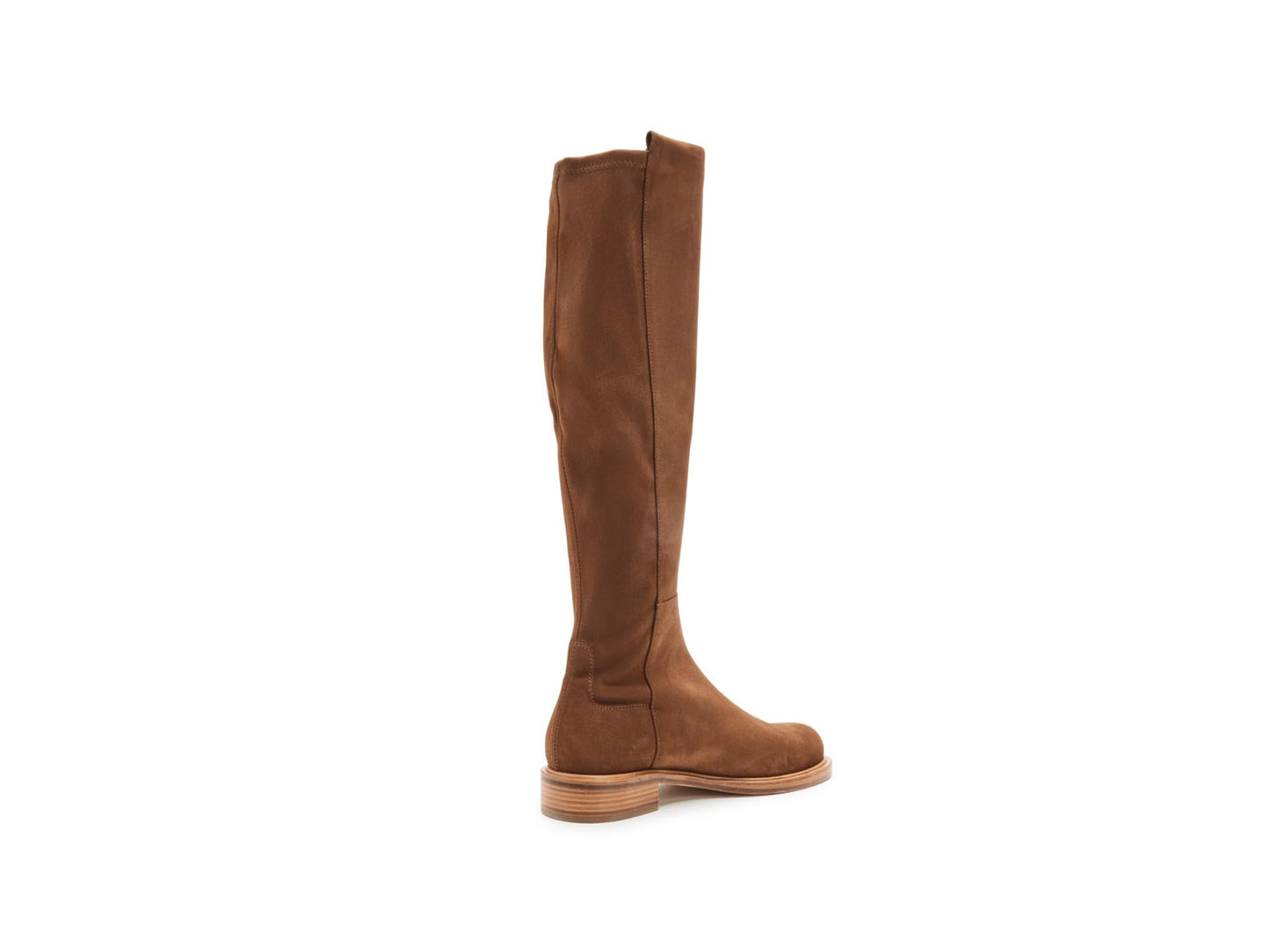 Stretch Knee High Leather Boots Women Block Heel