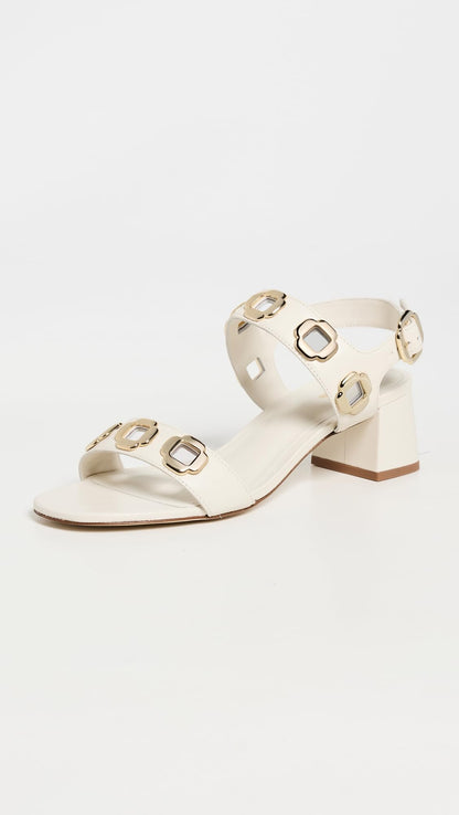 Milan Leather Sandals Women Block Heel Minimal Style