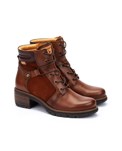 Pikolinos Leather High Heel Ankle Boots Women Cuero