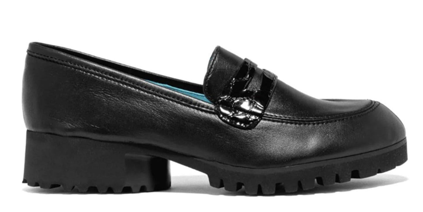 Women's Meicoo Black Nappa Leather Ballet Flats Slip-On Shoes