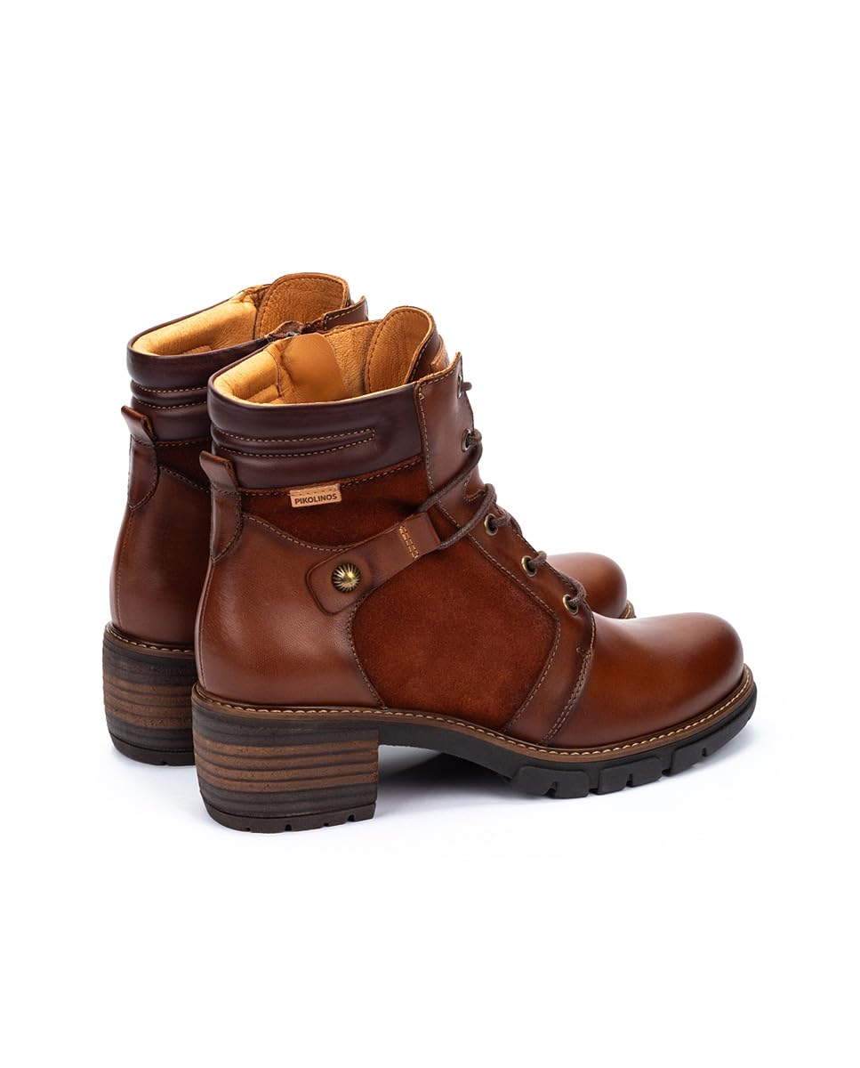 Pikolinos Leather High Heel Ankle Boots Women Cuero