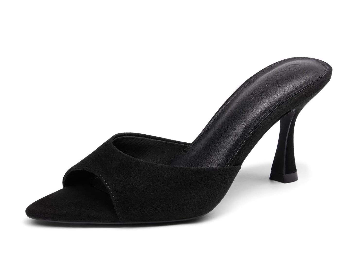 Pointed Toe Heeled Mule Sandals Women Slip On Minimal