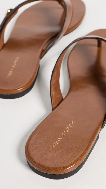 Women's Romy Leather Flip Flops Flat Sandals