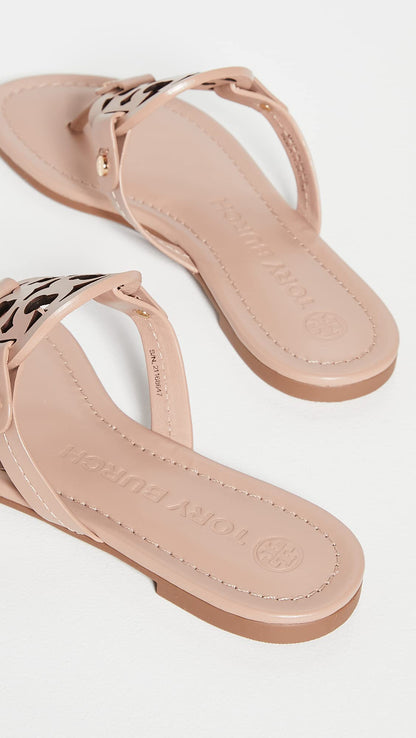 Women's Miller Leather Flat Sandals Slip-On Shoes