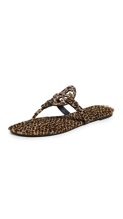 Women's Miller Leather Flat Sandals Slip-On Shoes