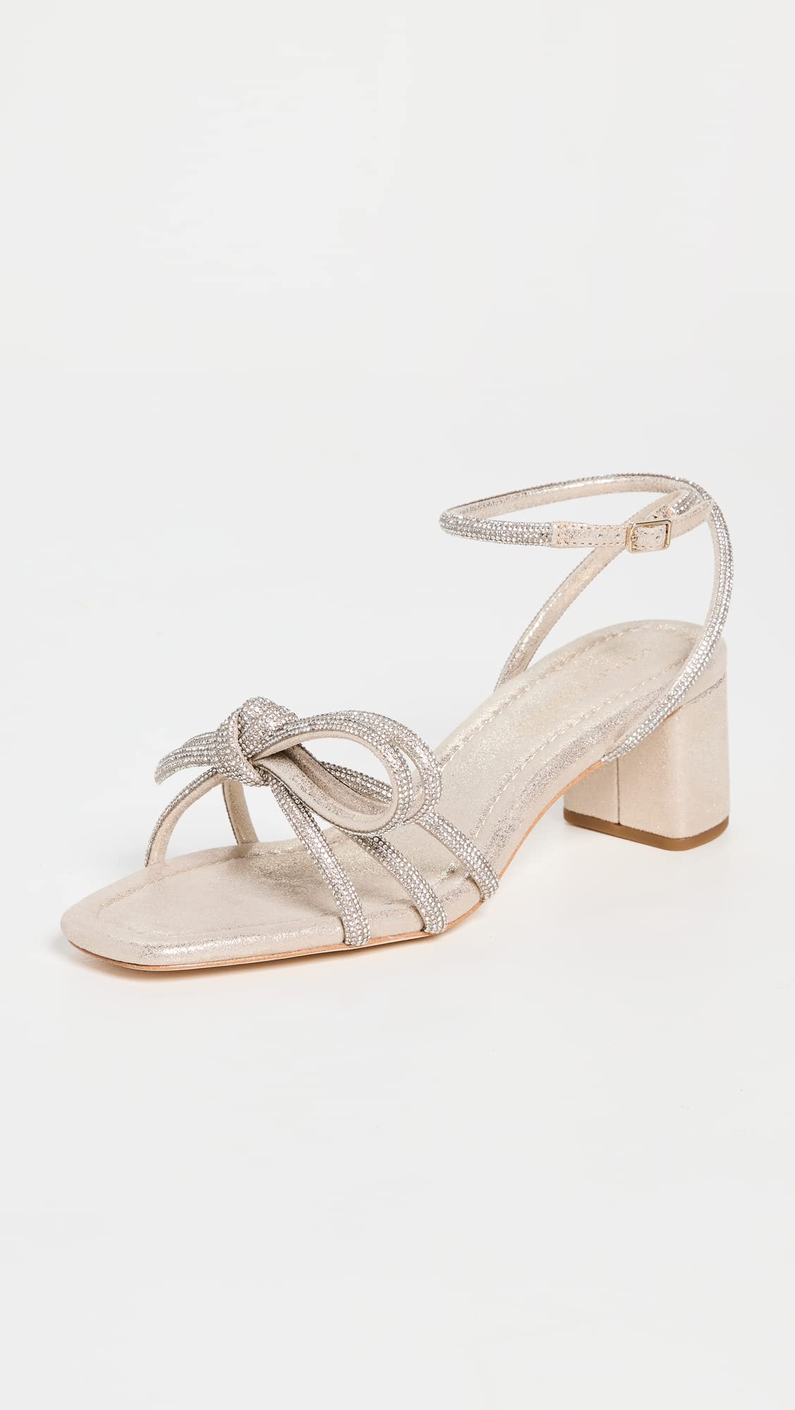 Mikel Bow Mid Heel Leather Sandals Women Minimal