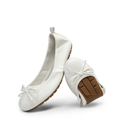 Women's Foldable Ballet Flats Bowknot Round Toe Slip-On Shoes