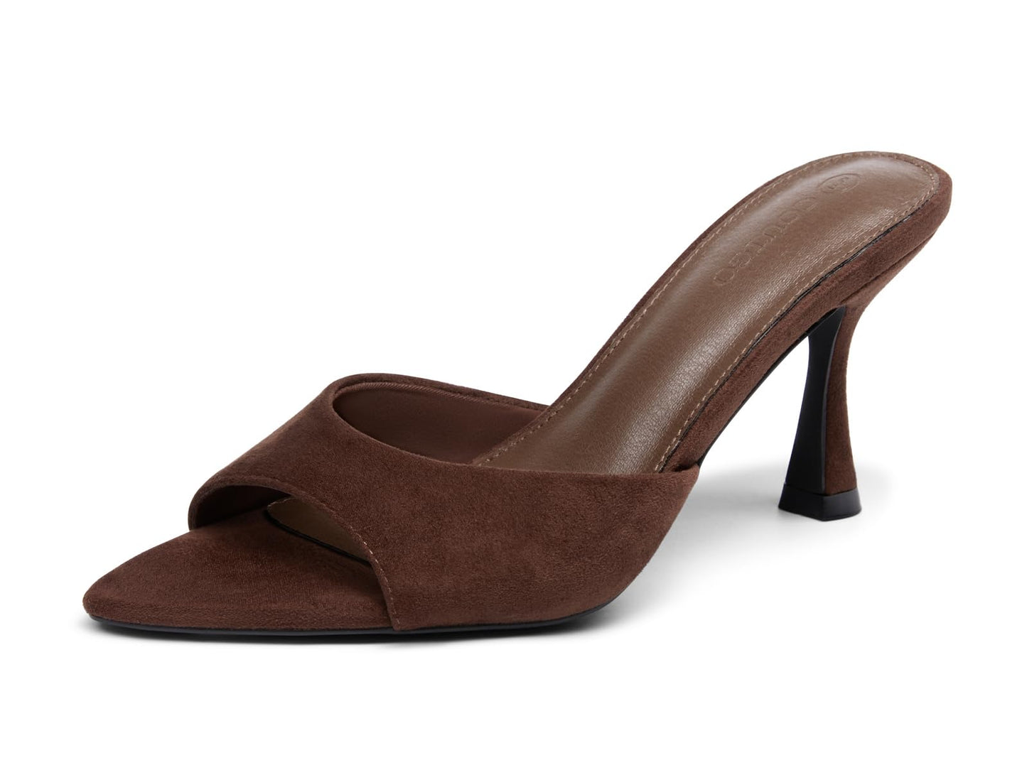 Pointed Toe Heeled Mule Sandals Women Slip On Minimal