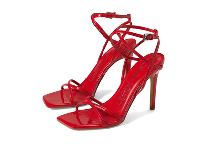 Tegin Heeled Sandals Women Minimal Block Heel Leather
