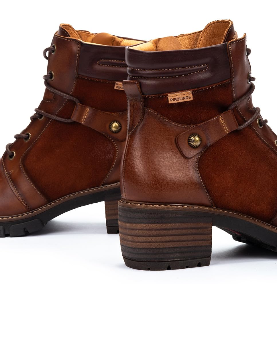 Pikolinos Leather High Heel Ankle Boots Women Cuero