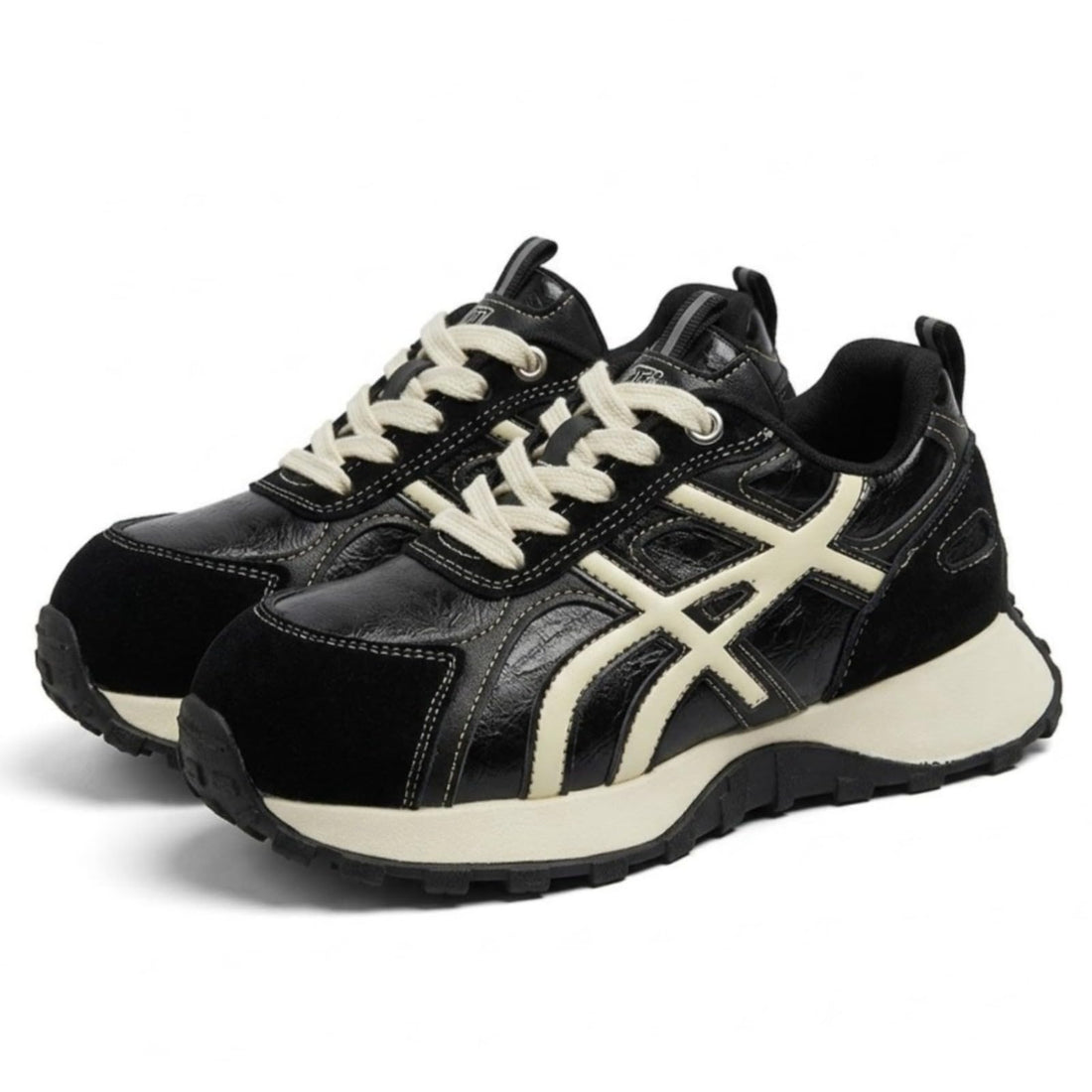 Vintage Leather Chunky Platform Sneakers Women