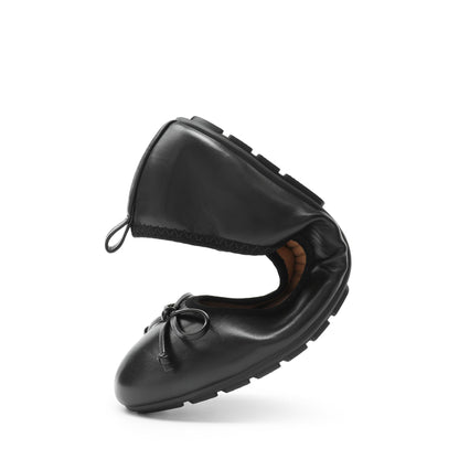 Women's Foldable Ballet Flats Bowknot Round Toe Slip-On Shoes