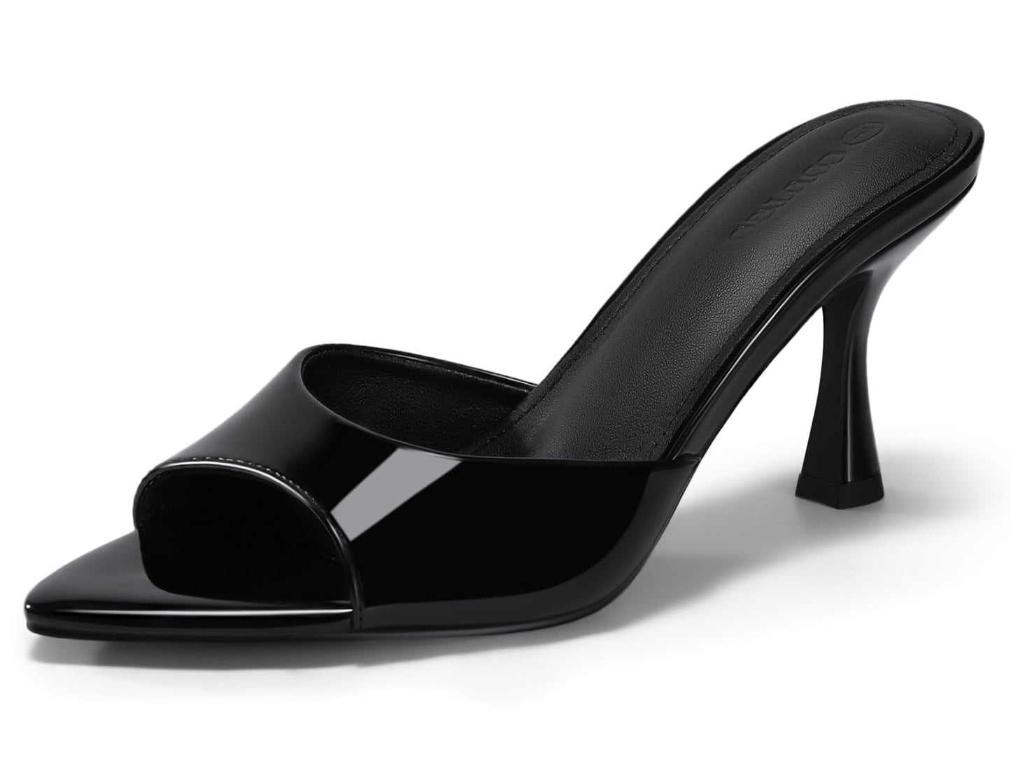 Pointed Toe Heeled Mule Sandals Women Slip On Minimal