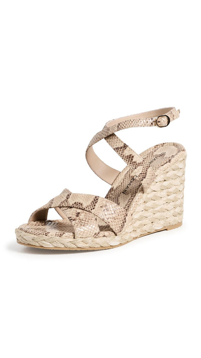 Women's Alyssa Leather Wedge Heel Sandals Dress Shoes
