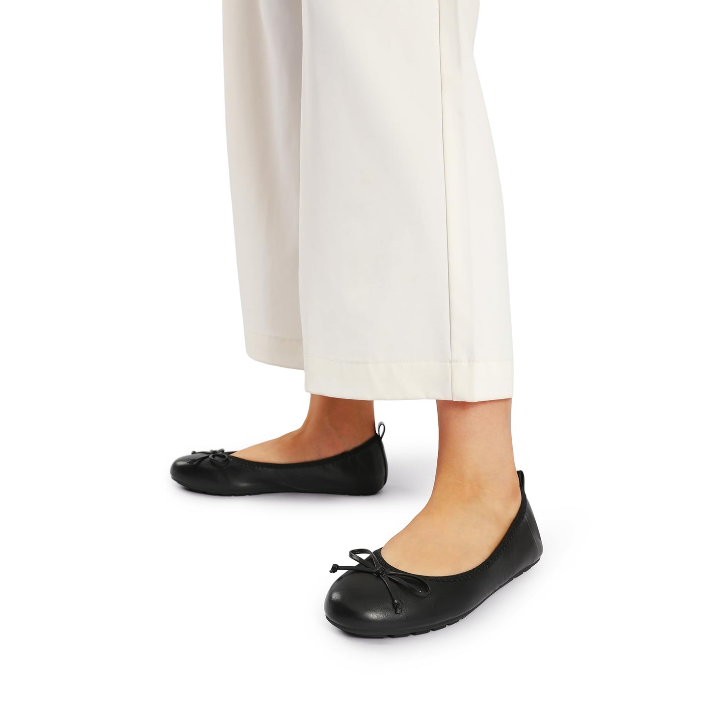 Women's Foldable Ballet Flats Bowknot Round Toe Slip-On Shoes