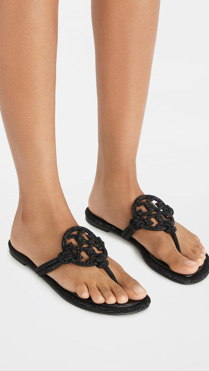Women's Miller Knotted Pave Sandals Flat Slip-On Shoes