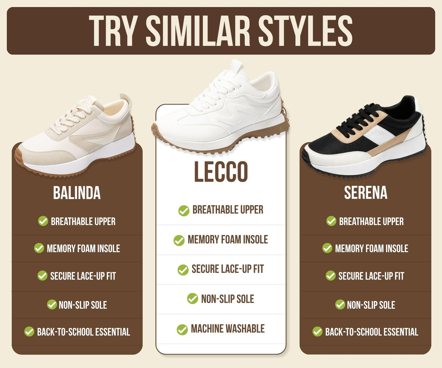 Memory Foam Lace Up Sneakers Women Lightweight Non Slip Casual