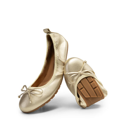Women's Foldable Ballet Flats Bowknot Round Toe Slip-On Shoes