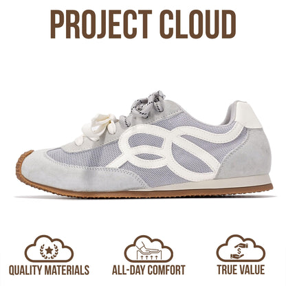 Leather Memory Foam Sneakers Women Lightweight Non Slip Walking Minimal