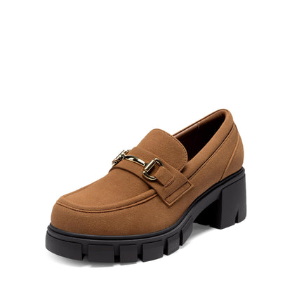 Women's Platform Chunky Loafers Slip-On Dress Shoes