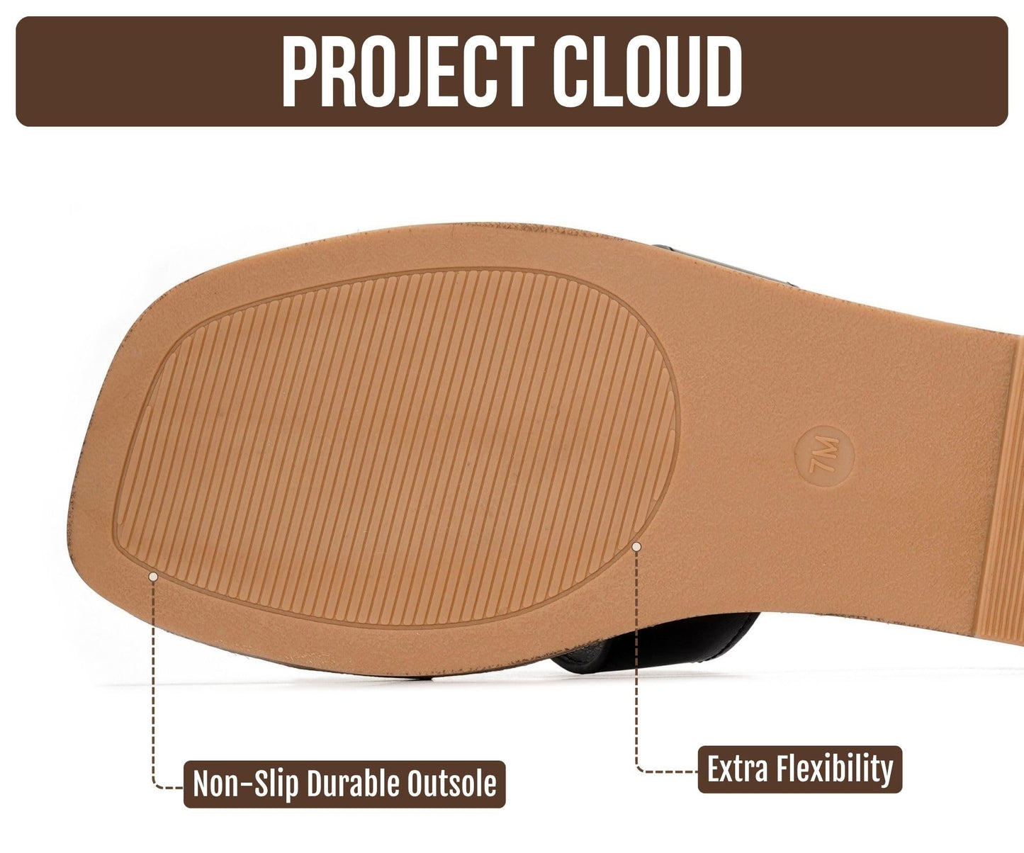 Leather Memory Foam Slide Sandals Women Flat Comfort Minimal