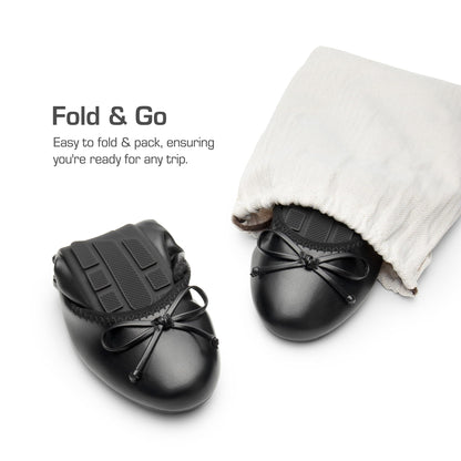 Women's Foldable Ballet Flats Bowknot Round Toe Slip-On Shoes