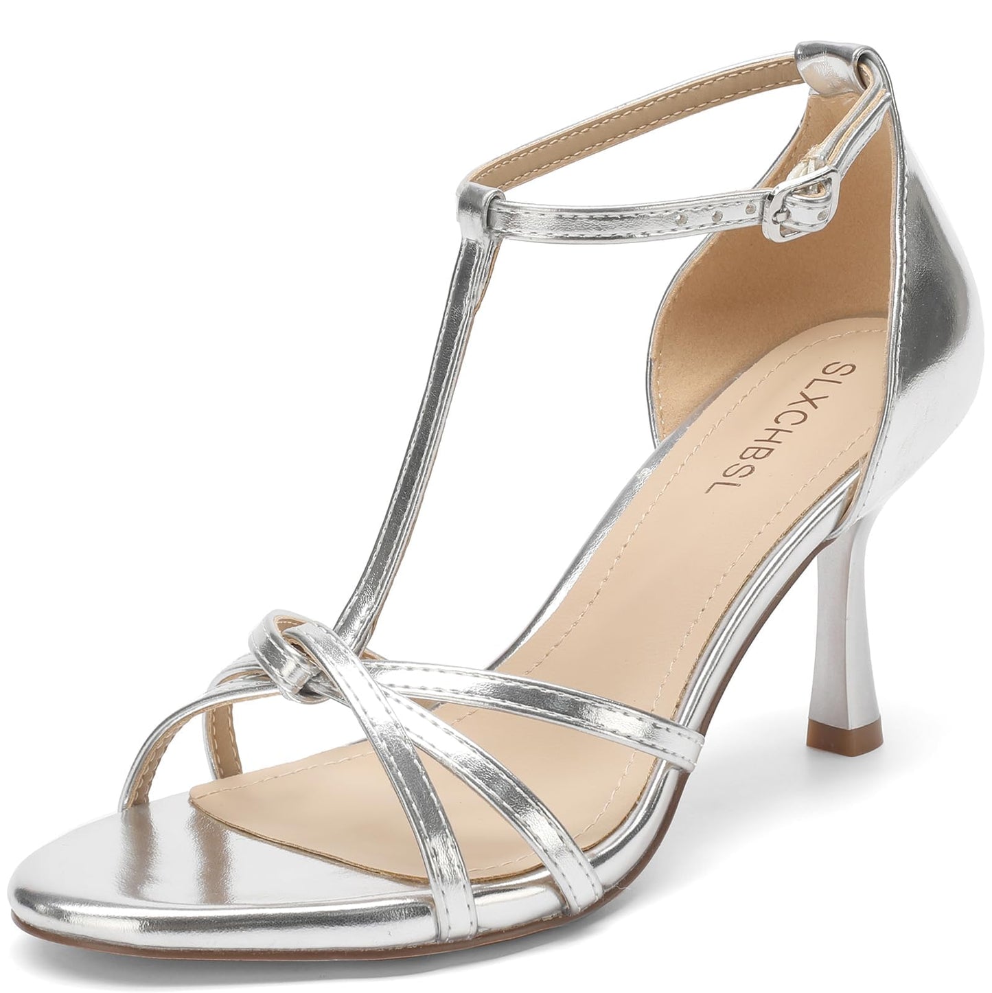 T Strap Kitten Heel Sandals Women Open Toe Party Dress