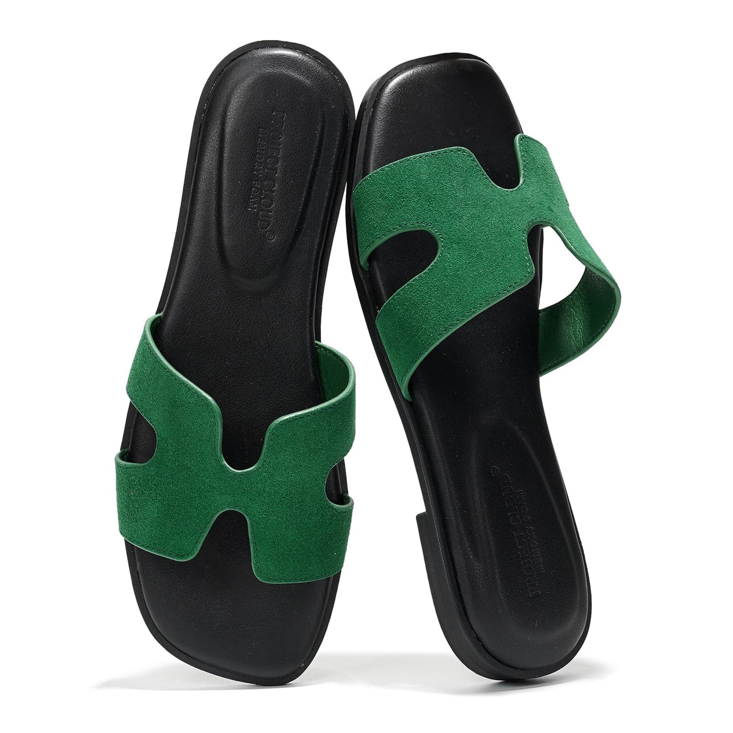 Leather Memory Foam Slide Sandals Women Flat Comfort Minimal