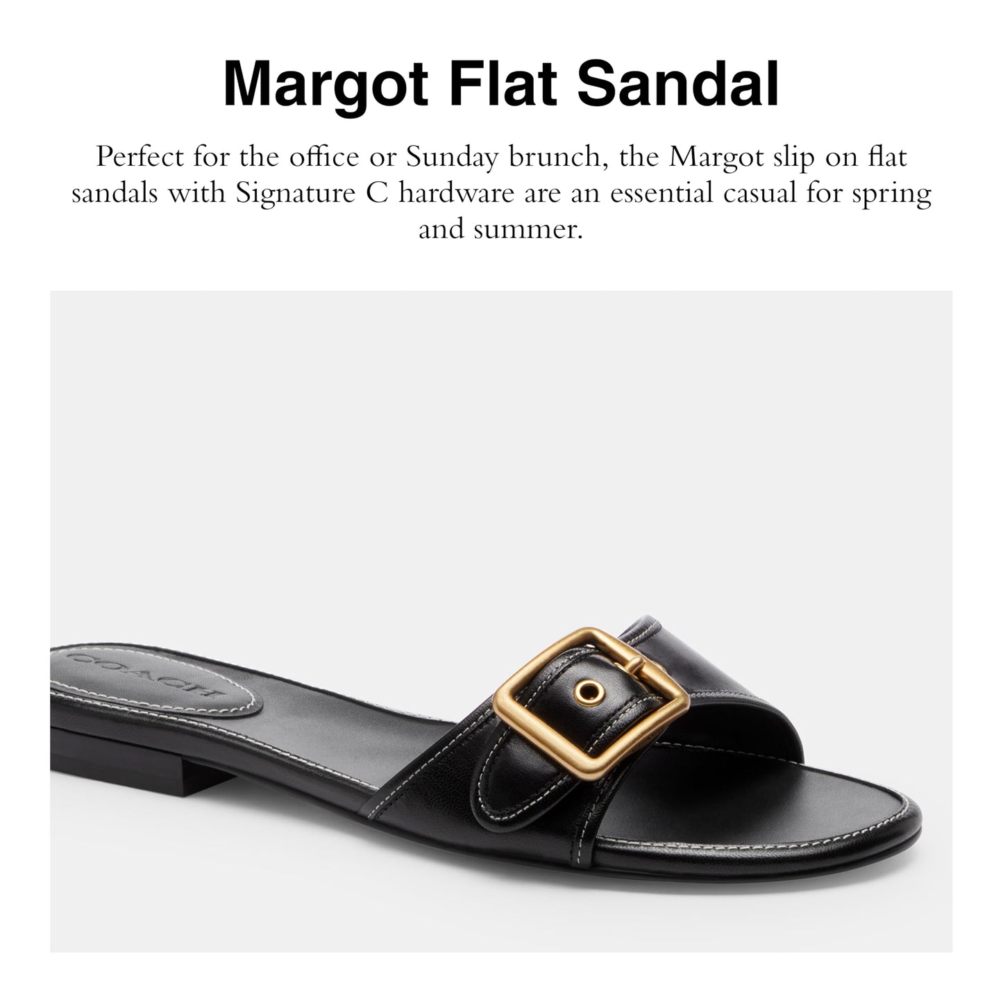 Women's Margot Leather Flat Sandals Slip-On Shoes