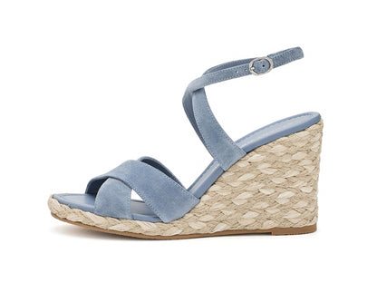 Women's Alyssa Leather Wedge Heel Sandals Dress Shoes