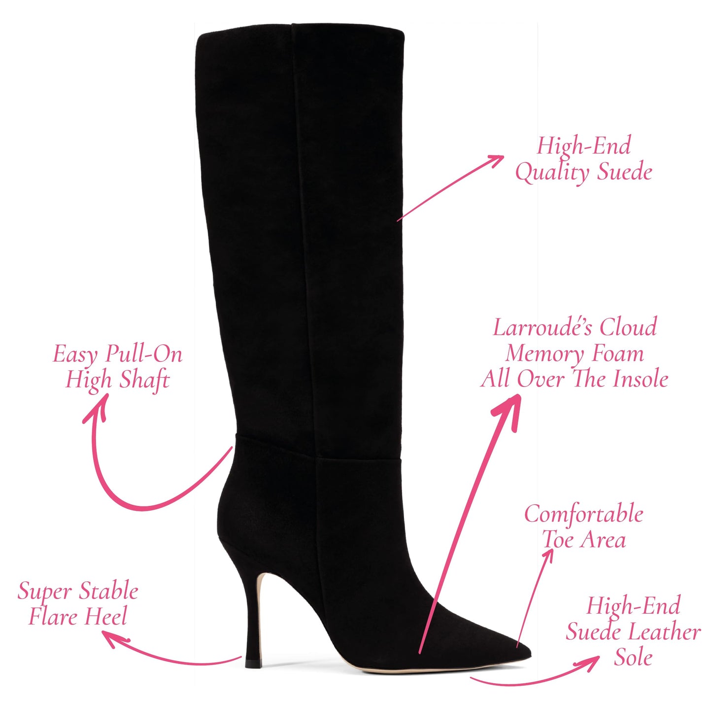 Knee High Leather Boots for Women Tall Style Zip