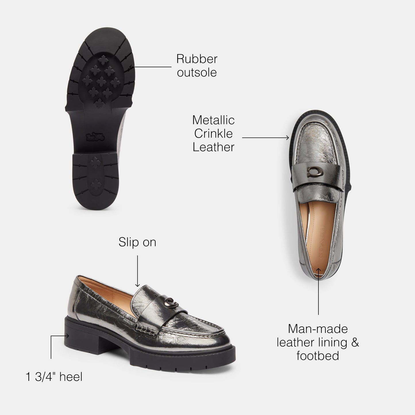 Women's Leah Platform Loafers Chunky Slip-On Shoes