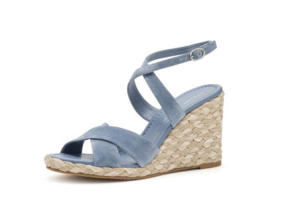Women's Alyssa Leather Wedge Heel Sandals Dress Shoes