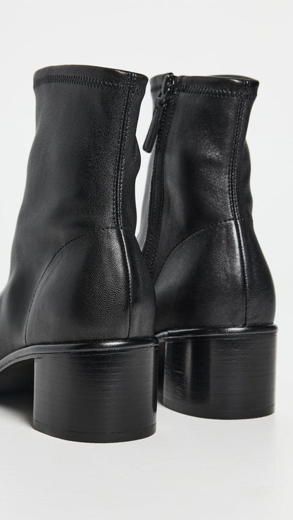 Cap Toe Heel Ankle Boots Women Tory Burch Leather Minimal