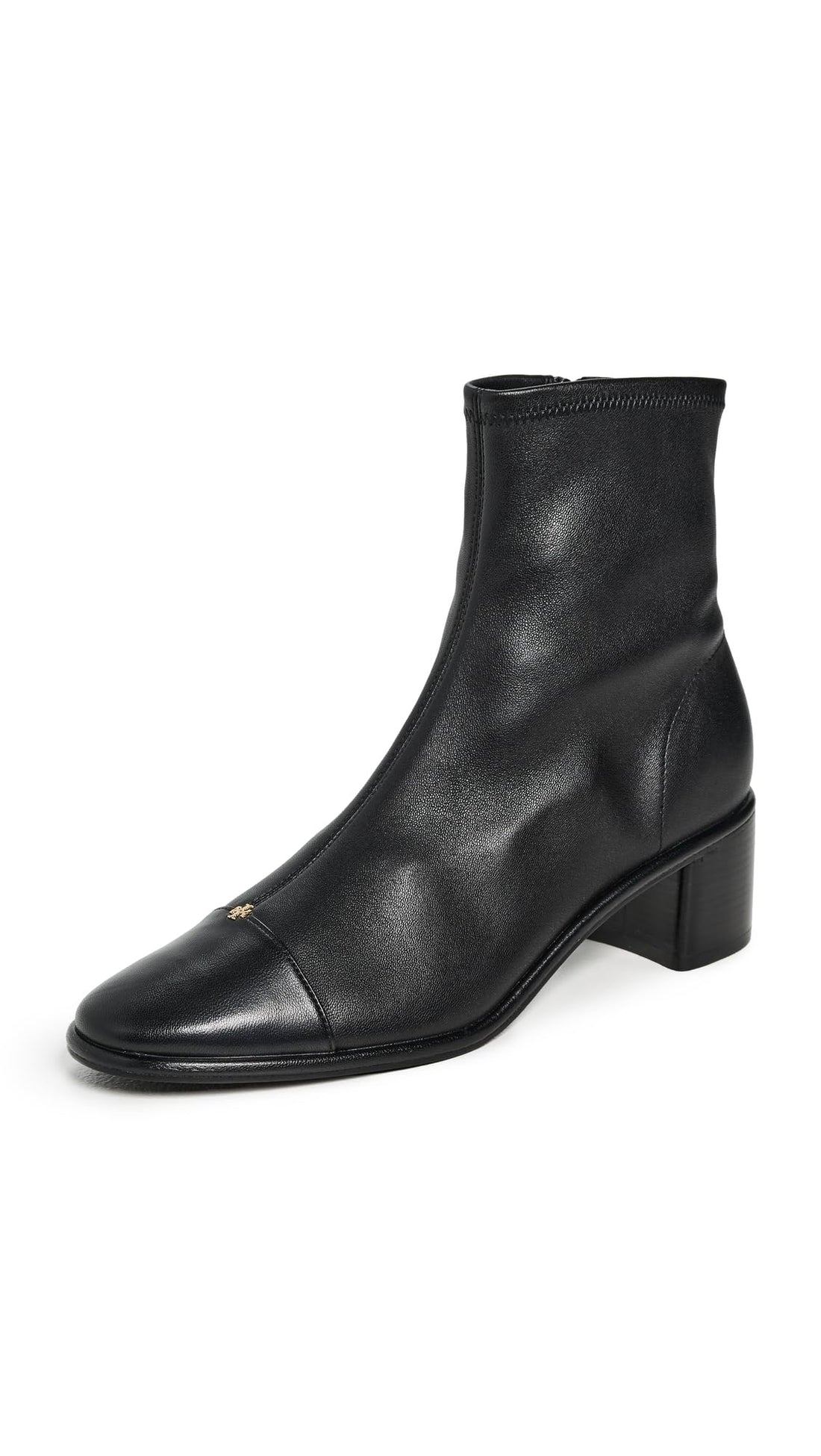 Cap Toe Heel Ankle Boots Women Tory Burch Leather Minimal