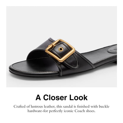 Women's Margot Leather Flat Sandals Slip-On Shoes