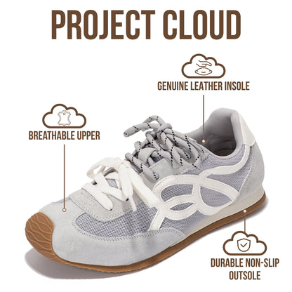 Leather Memory Foam Sneakers Women Lightweight Non Slip Walking Minimal