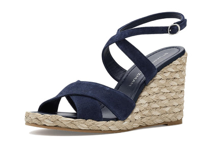 Women's Alyssa Leather Wedge Heel Sandals Dress Shoes